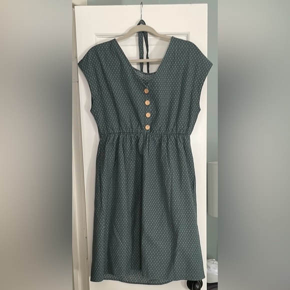 Seraphine maternity and nursing Blue Green Sheath Dress - Picture 3 of 5